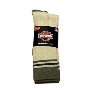 Harley-Davidson Men's Olive and Beige All Weather Socks, 2 Pairs, Size L, NWT